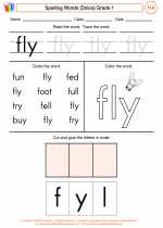 English Language Arts - First Grade - Worksheet: Spelling Words (Dolce)