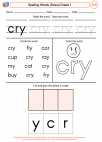 English Language Arts - First Grade - Spelling - Worksheet: Spelling Words (Dolce)