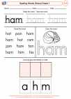 English Language Arts - First Grade - Spelling - Worksheet: Spelling Words (Dolce)