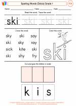 English Language Arts - First Grade - Worksheet: Spelling Words (Dolce)
