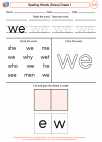 English Language Arts - First Grade - Spelling - Worksheet: Spelling Words (Dolce)