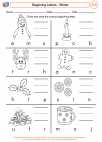 English Language Arts - First Grade - Beginning Sounds - Worksheet: Beginning Letters - Winter