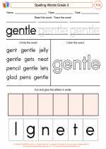 English Language Arts - Third Grade - Worksheet: Spelling Words