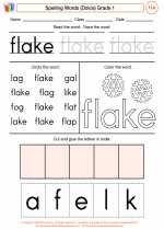 English Language Arts - First Grade - Worksheet: Spelling Words (Dolce)