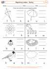 English Language Arts - First Grade - Beginning Sounds - Worksheet: Beginning Letters - Spring