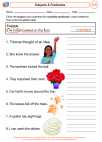 English Language Arts - Third Grade - Subject and Predicate - Worksheet: Subjects & Predicates