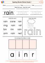 English Language Arts - First Grade - Worksheet: Spelling Words (Dolce)