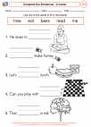 English Language Arts - First Grade - Complete Sentences - Worksheet: Complete the Sentences