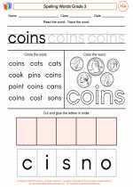 English Language Arts - Third Grade - Worksheet: Spelling Words