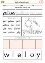 English Language Arts - Third Grade - Worksheet: Spelling Words