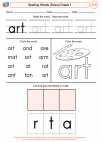 English Language Arts - First Grade - Spelling - Worksheet: Spelling Words (Dolce)