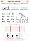 English Language Arts - First Grade - Spelling - Worksheet: Spelling Words (Dolce)