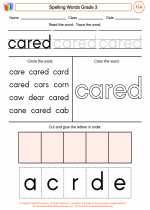 English Language Arts - Third Grade - Worksheet: Spelling Words