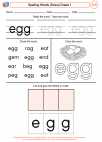 English Language Arts - First Grade - Spelling - Worksheet: Spelling Words (Dolce)