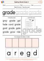 English Language Arts - Third Grade - Worksheet: Spelling Words