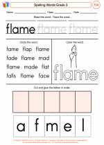 English Language Arts - Third Grade - Worksheet: Spelling Words