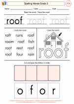 English Language Arts - Third Grade - Worksheet: Spelling Words