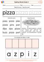 English Language Arts - Third Grade - Worksheet: Spelling Words