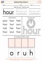 English Language Arts - Third Grade - Worksheet: Spelling Words