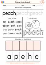 English Language Arts - Third Grade - Worksheet: Spelling Words