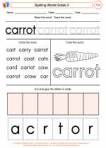 English Language Arts - Third Grade - Worksheet: Spelling Words