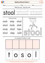 English Language Arts - Third Grade - Worksheet: Spelling Words