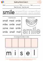 English Language Arts - Third Grade - Worksheet: Spelling Words