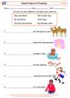 English Language Arts - Third Grade - Subject and Predicate - Worksheet: Match Subject & Predicate