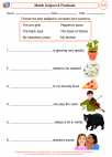 English Language Arts - Third Grade - Subject and Predicate - Worksheet: Match Subject & Predicate