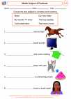 English Language Arts - Third Grade - Subject and Predicate - Worksheet: Match Subject & Predicate