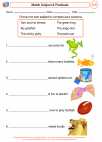 English Language Arts - Third Grade - Subject and Predicate - Worksheet: Match Subject & Predicate