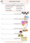 English Language Arts - Third Grade - Subject and Predicate - Worksheet: Match Subject & Predicate