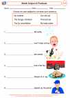 English Language Arts - Third Grade - Subject and Predicate - Worksheet: Match Subject & Predicate
