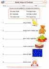 English Language Arts - Third Grade - Subject and Predicate - Worksheet: Match Subject & Predicate