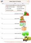 English Language Arts - Third Grade - Subject and Predicate - Worksheet: Match Subject & Predicate