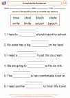 English Language Arts - First Grade - Complete Sentences - Worksheet: Complete the Sentences