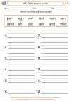 English Language Arts - Second Grade - Long/Short Vowels - Worksheet: ABC Order (short ĕ words)
