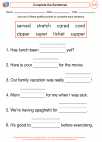 English Language Arts - First Grade - Complete Sentences - Worksheet: Complete the Sentences