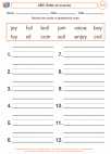 English Language Arts - Third Grade - Sequential Order - Worksheet: ABC Order (oi sounds)