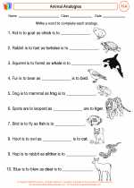 English Language Arts - Fourth Grade - Worksheet: Animal Analogies