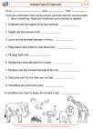 English Language Arts - Fourth Grade - Cause/Effect, Fact/Opinion - Worksheet: Animal Facts & Opinions