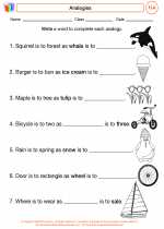 English Language Arts - Fourth Grade - Worksheet: Analogies