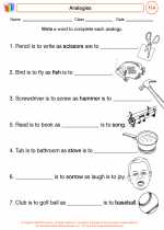 English Language Arts - Fourth Grade - Worksheet: Analogies
