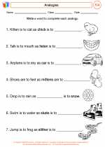 English Language Arts - Fourth Grade - Worksheet: Analogies