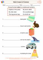 English Language Arts - Third Grade - Worksheet: Pick a Predicate
