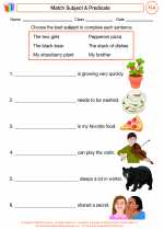 English Language Arts - Third Grade - Worksheet: Pick a Predicate