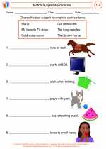 English Language Arts - Third Grade - Worksheet: Pick a Predicate