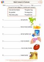 English Language Arts - Third Grade - Worksheet: Pick a Predicate