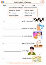 English Language Arts - Third Grade - Worksheet: Pick a Predicate