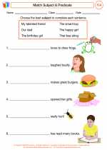 English Language Arts - Third Grade - Worksheet: Pick a Predicate